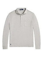 Lisle Cotton Long-Sleeve Polo Shirt