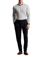 Lisle Cotton Long-Sleeve Polo Shirt