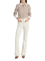 Marisol Striped Cotton-Blend Long-Sleeve Shirt