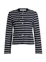 Kensington Striped Knit Button-Up Jacket