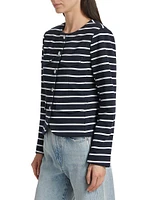 Kensington Striped Knit Button-Up Jacket