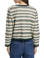 Claudine Stripe Knit Button-Up Jacket