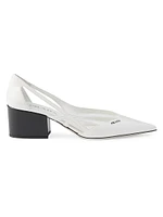 Brushed Leather Cut-Out Pumps