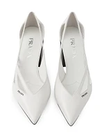 Brushed Leather Cut-Out Pumps