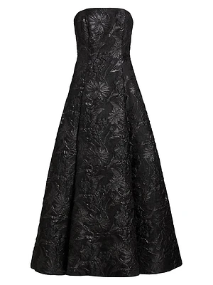Severine Jacquard Strapless Gown