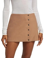 May Wool-Blend Faux-Wrap Miniskirt