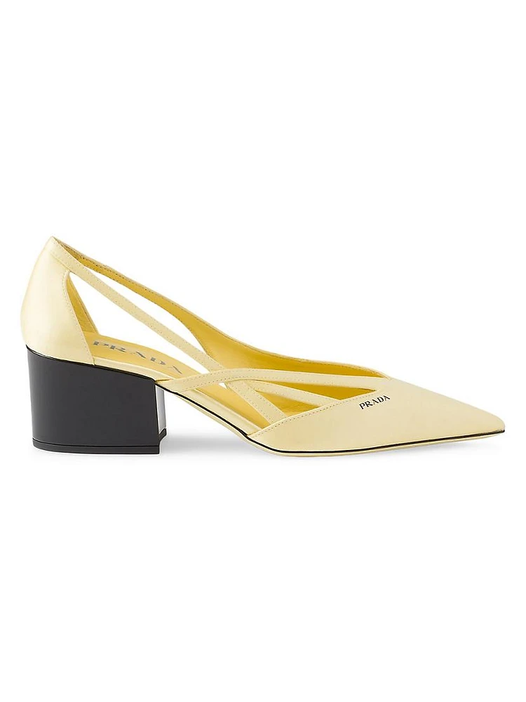 Satin Cut-Out Pumps