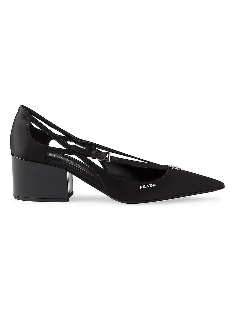 Satin Cut-Out Pumps