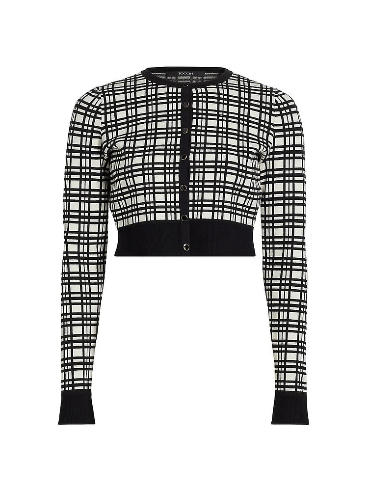 Hadley Windowpane Crop Cardigan