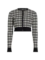 Hadley Windowpane Crop Cardigan