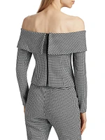 Stila Houndstooth Off-The-Shoulder Top