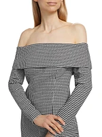 Stila Houndstooth Off-The-Shoulder Top