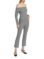 Stila Houndstooth Off-The-Shoulder Top