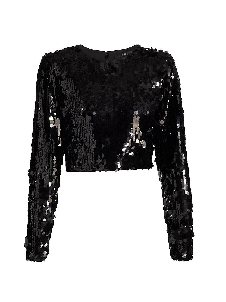 Anaya Sequined Crop Top