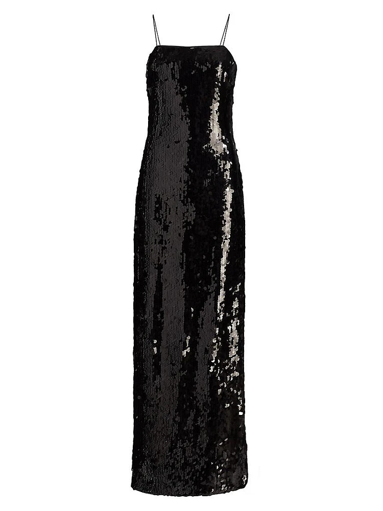 Lana Sequined Sleeveless Slip Gown