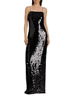 Lana Sequined Sleeveless Slip Gown