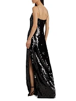 Lana Sequined Sleeveless Slip Gown