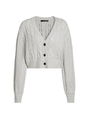 Lucie Wool-Cashmere Cable-Knit Cardigan