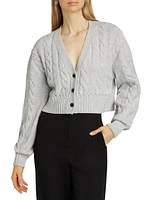 Lucie Wool-Cashmere Cable-Knit Cardigan