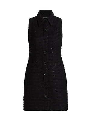 Sophia Textured-Knit Sleeveless Minidress