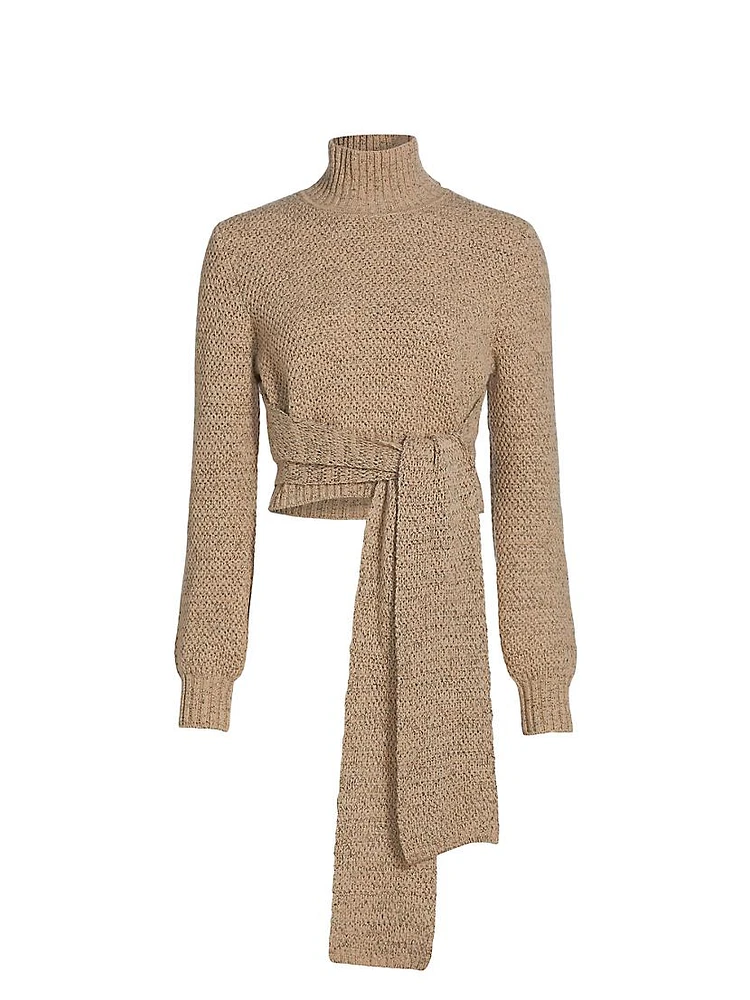 Aspen Wool & Cashmere-Blend Tie-Waist Sweater