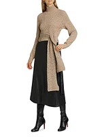 Aspen Wool & Cashmere-Blend Tie-Waist Sweater