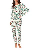 Printed Crewneck Long Pajamas