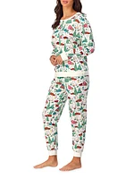 Printed Crewneck Long Pajamas