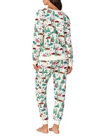 Printed Crewneck Long Pajamas