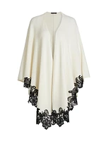 Lace-Trim Cashmere Knit Cape