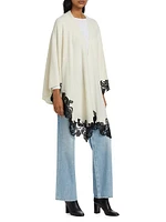 Lace-Trim Cashmere Knit Cape