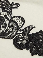 Lace-Trim Cashmere Knit Cape