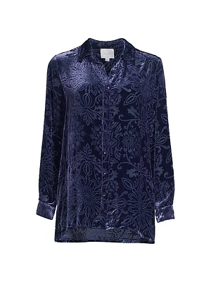 Misty Velvet Button-Up Shirt
