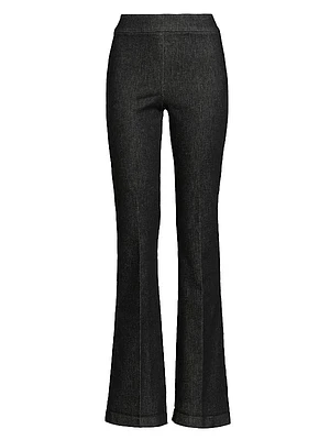 Stretch-Cotton Flared Pants