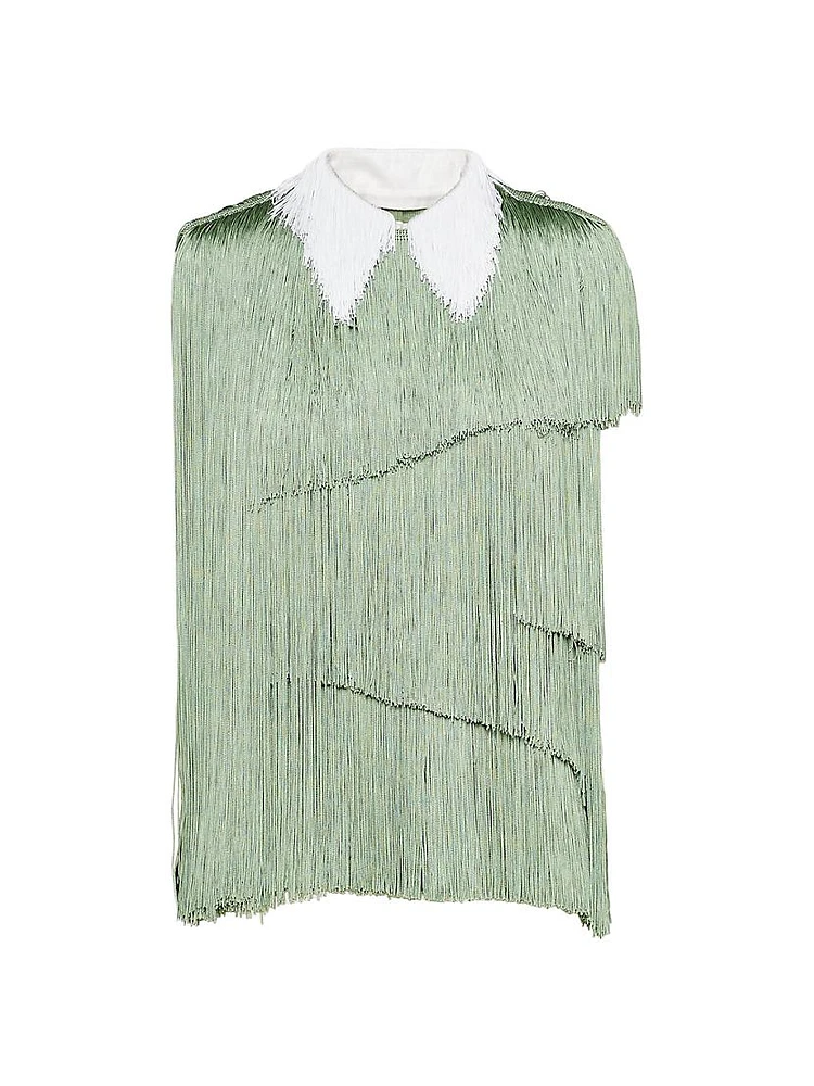 Organza Top with Fringe