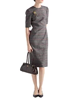 Prince-of-Wales Checked Midi-Dress