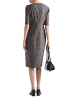 Prince-of-Wales Checked Midi-Dress