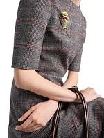 Prince-of-Wales Checked Midi-Dress