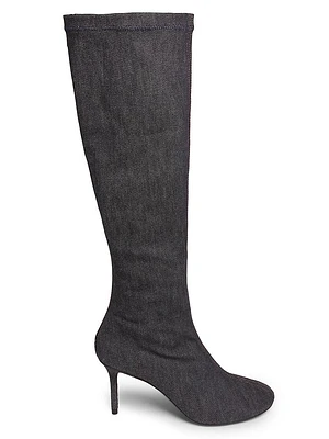 Nude Denim 75MM Stiletto Boots