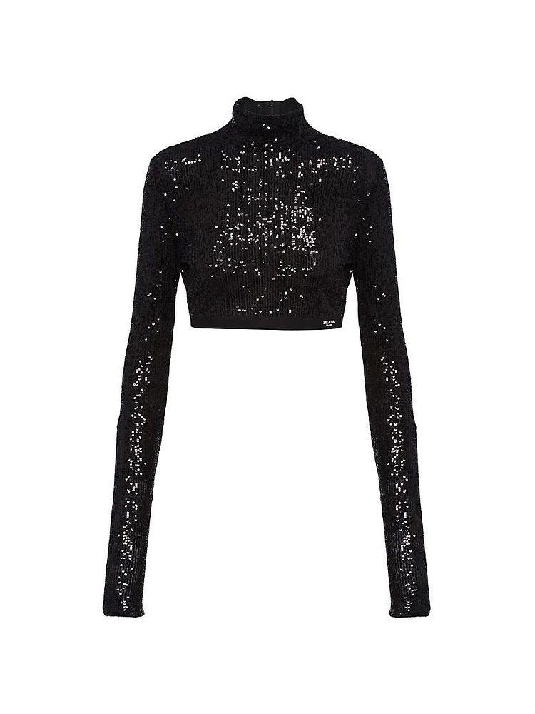 Sequined Stretch Top