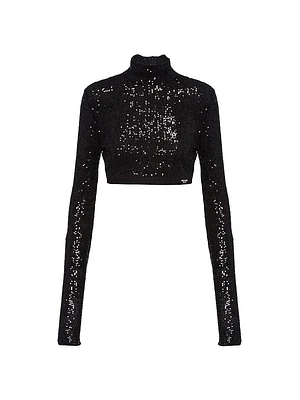 Sequined Stretch Top