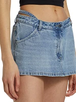 Denim Low-Rise Cut-Out Skort