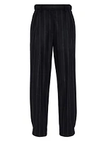 Techno Virgin Wool Striped Flannel Sartorial Baggy Trousers