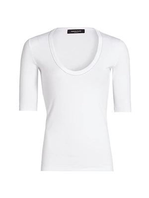 Rib-Knit Jersey T-Shirt