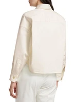 Cotton Gabardine Cropped Shirt Jacket