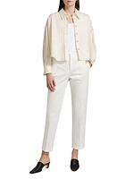 Cotton Gabardine Cropped Shirt Jacket