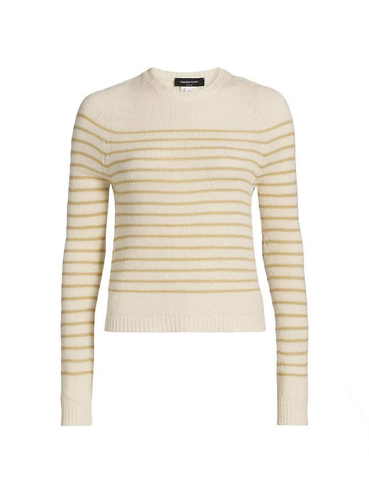 Striped Cashmere Crewneck Sweater