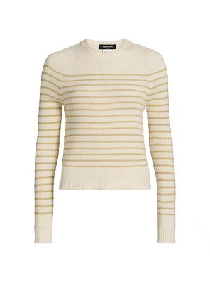 Striped Cashmere Crewneck Sweater