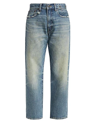 Boyfriend High-Rise Crop Wide-Leg Jeans