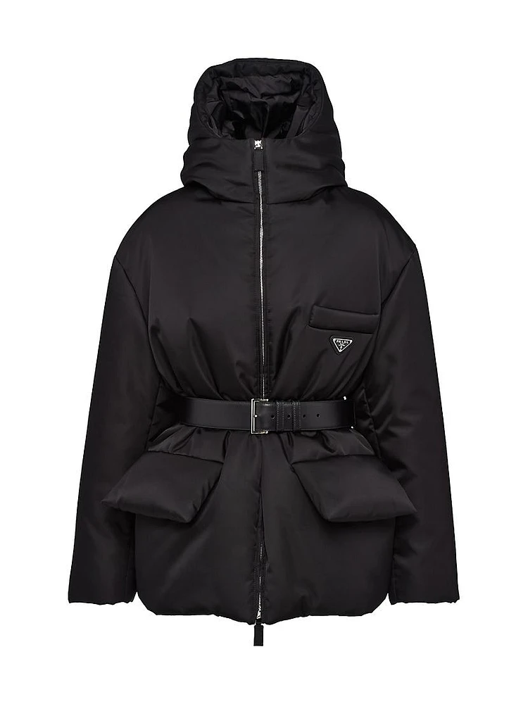 Re-Nylon Hooded Down Jacket